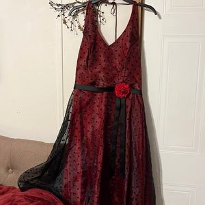 Blonde Nites dress by Aslene size 11 red with black overlay size 11